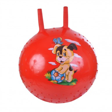 Мяч-прыгун "Собачка" 38 см, красный (с насосом)