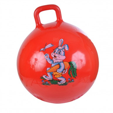Мяч-прыгун "Зайка" 45 см ,красный (с насосом)