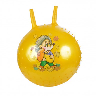 Мяч-прыгун "Ежик" 38 см, желтый (с насосом) 